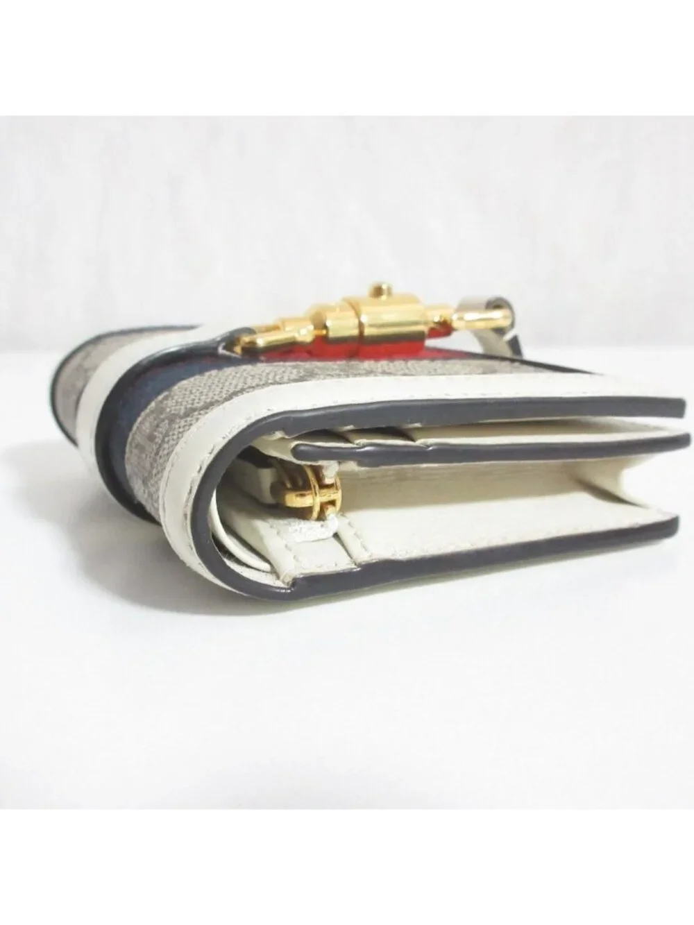 Gucci Jackie Compact Wallet Gray White LadySecond - Picture 3 of 13